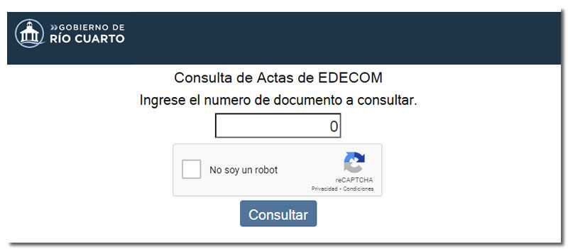 Consultar multas EDECOM Rio Cuarto